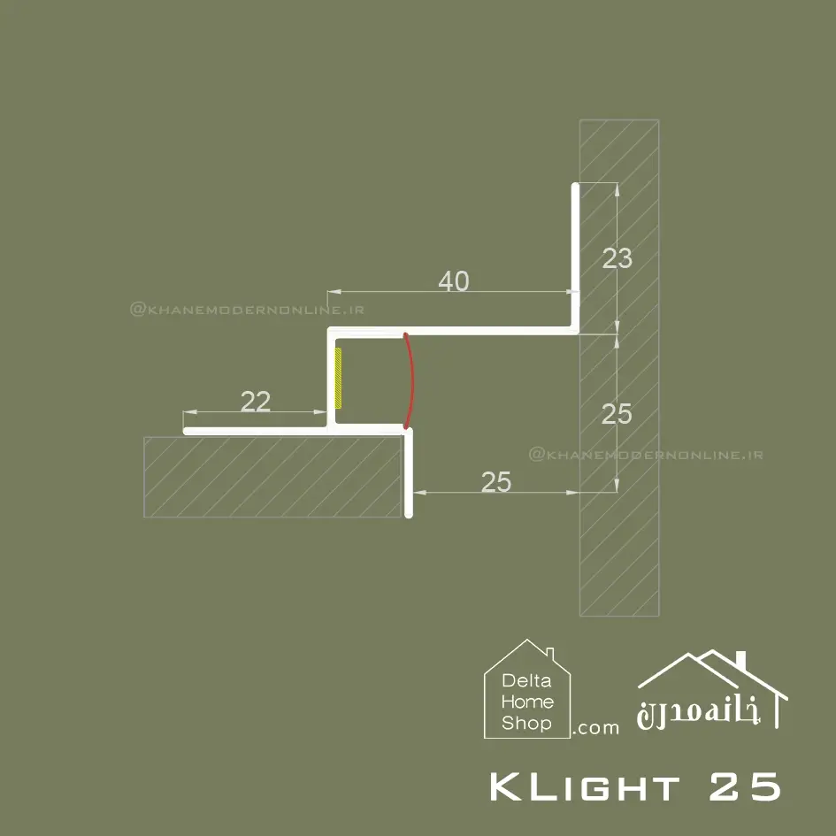 چفت کناف با نور پردازی غیر دایرکت Klight25 - تصویر 2
